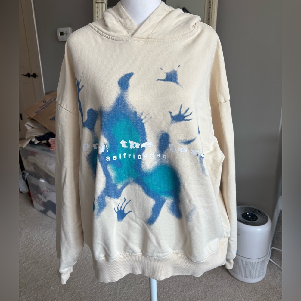 AELFRIC EDEN ABSTRACTION SHADOW PRINT HOODIE Size Small
